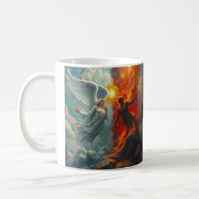 CANECA DE CAFÉ ANJO E DEMÔNIO (Esquerda)