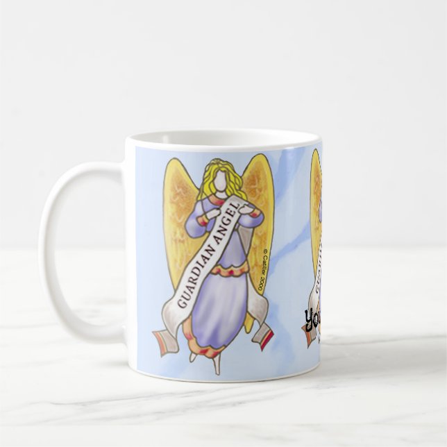 Caneca De Café Anjo Guardião Cristão (Esquerda)