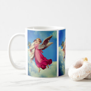Caneca De Café Anjo Guardião E Arte De Vintagem Infantil