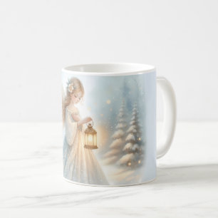 Caneca De Café Anjo Lanterna Celestial de Inverno de Conforto