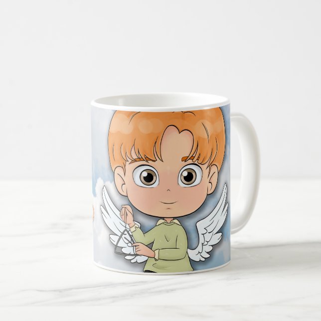 Caneca De Café Anjo Musical Cômico  (Frente Esquerda)