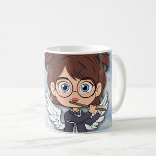 Caneca De Café Anjo Musical Cômico com flauta