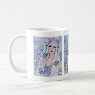 Caneca De Café Anjo novo começando com borboletas por Renee