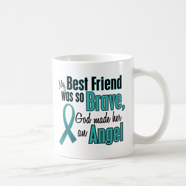 Caneca De Café Anjo ovariano/cancro do colo do útero (Direita)