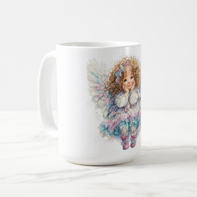 Caneca De Café Anjo Pequeno e Fofo  (Frente Esquerda)