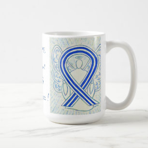 Caneca De Café Anjo Personalizado de Fita de Sensibilização ALS