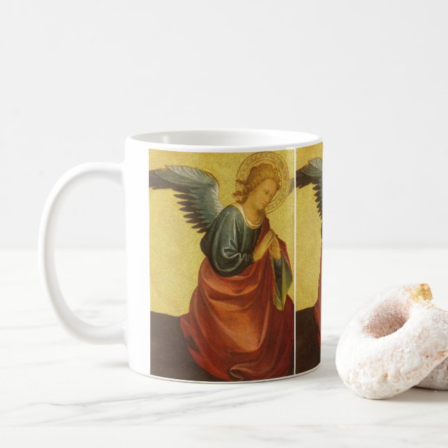 Caneca De Café Anjo Renascentista por Mestre do Bambino Vispo (Com Donut)