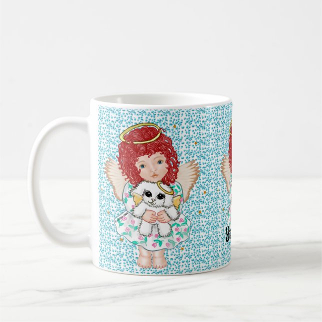 Caneca De Café Anjo Segurando Cachorro (Esquerda)
