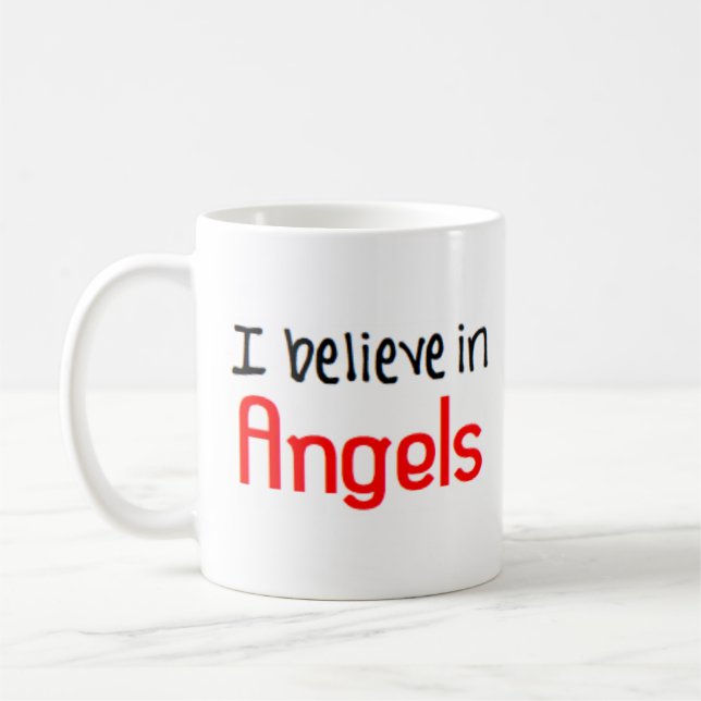 Caneca De Café anjos acreditam em (Esquerda)