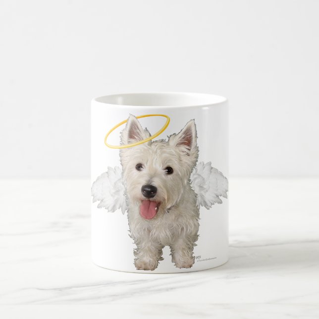 Caneca De Café Anjos Guardiões Westie (Centro)