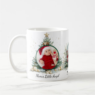 Caneca De Café Anjozinho da Mamãe 3 Foto com Árvores de Enfeites