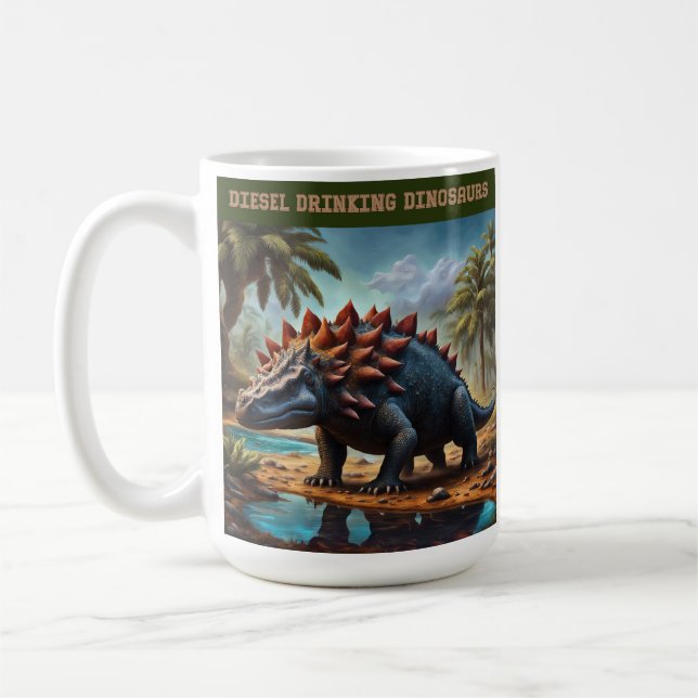 Caneca De Café Ankylosaurus satisfeito (Esquerda)