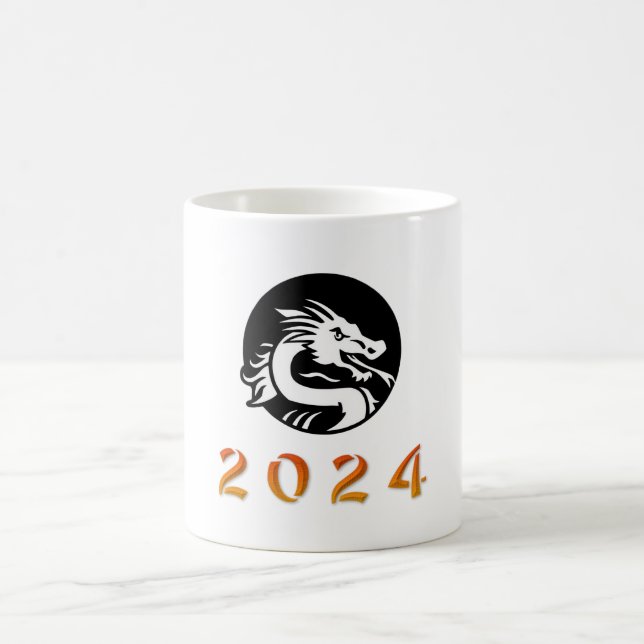 Caneca De Café Ano Chinês do Dragão 2024 (Centro)