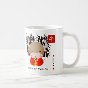 Caneca De Café Ano Chinês do Ox Presente de Ano e Nome Personali