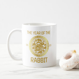 Caneca De Café Ano chinês personalizado do coelho 2023