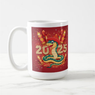 Caneca De Café Ano da Serpente 2025 serpente de madeira