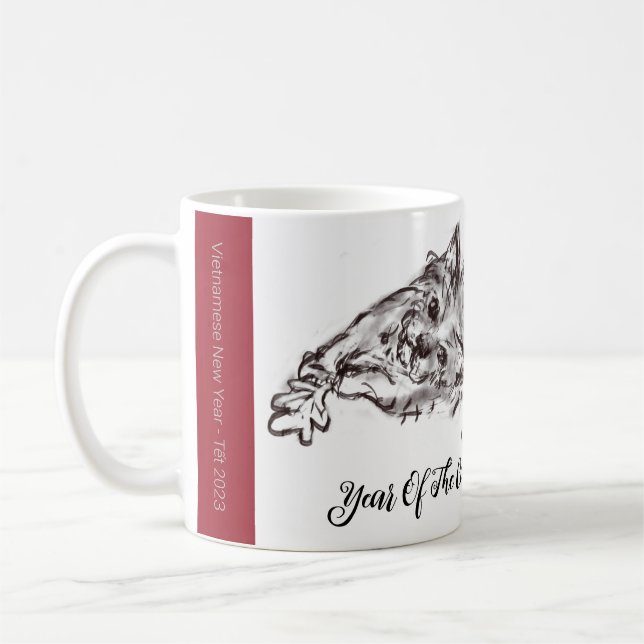 Caneca De Café Ano Da Tinta De Gatinho De Gato (Esquerda)