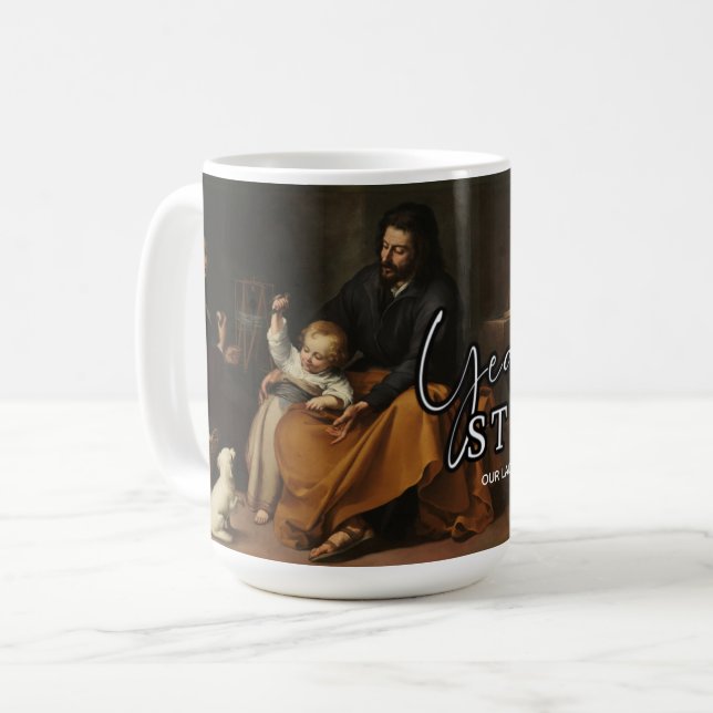 Caneca De Café Ano das Ruas: Joseph Religioso Católico Comemora (Frente Esquerda)