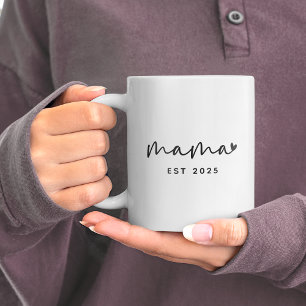 Caneca De Café Ano de Fundação da Mamãe Coração Simples Presente