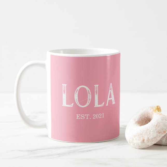 Caneca De Café Ano de Fundação da Pink Lola (Com Donut)