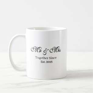 Caneca De Café Ano de Fundação Design Personalizado para Casais