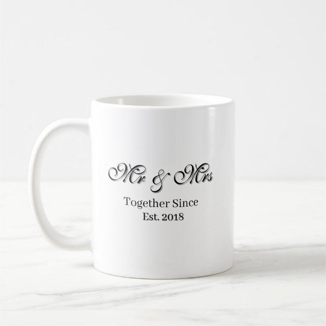 Caneca De Café Ano de Fundação Design Personalizado para Casais (Esquerda)