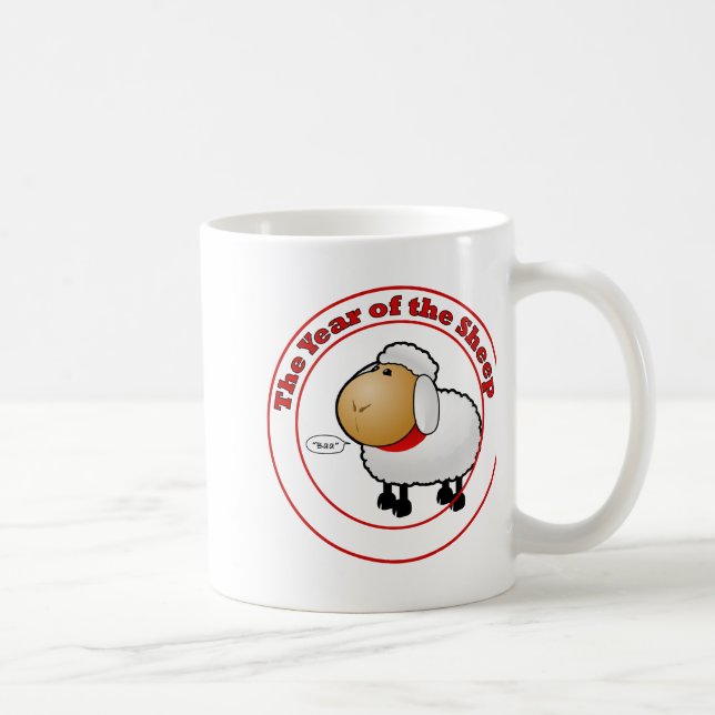 Caneca De Café Ano do Cartoon de Ovinos (Direita)