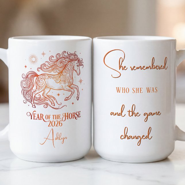 Caneca De Café Ano do Cavalo Motivacional (Criador carregado)