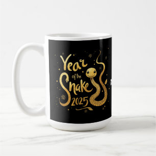 Caneca De Café Ano do Cobra chinês 2025 Zodiac