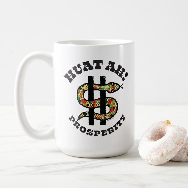 Caneca De Café Ano do Cobra "Huat Ah!" (Com Donut)