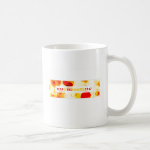 Caneca De Café ano do galo de 2017 (bokeh)