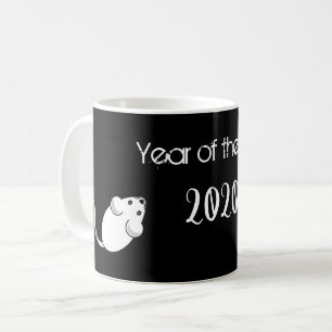 Caneca De Café Ano do Rat 2020 Mouse com Texto