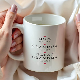Caneca De Café Ano Est. de Mamãe Vovó Bisavó
