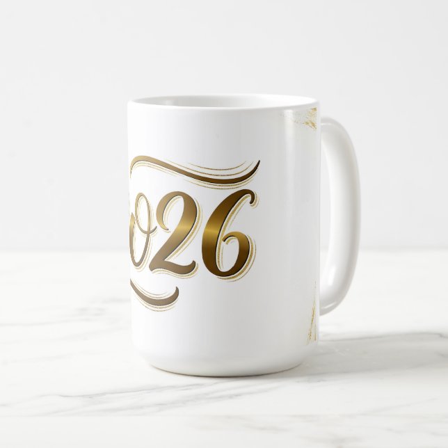 Caneca De Café Ano Novo 2026 (Frente Esquerda)