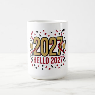 Caneca De Café Ano Novo 2027 Olá Confetes