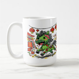 Caneca De Café Ano Novo Chinês do Cavalo Fofo