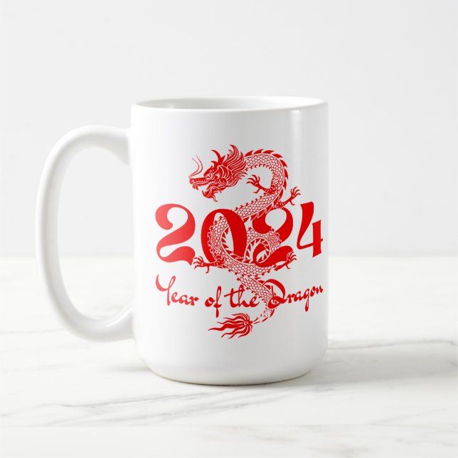 Caneca De Café Ano Novo Chinês do Dragão 2024 (Esquerda)