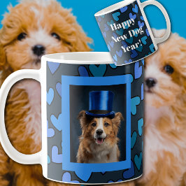 Caneca De Café Ano Novo Feliz de Cachorro