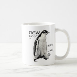 Caneca De Café Ano Novo Mesma Vida de Baka Pinguim Piada Engraçad