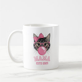 Caneca De Café Ano Personalizado Da Gata De Mama Estd 2025