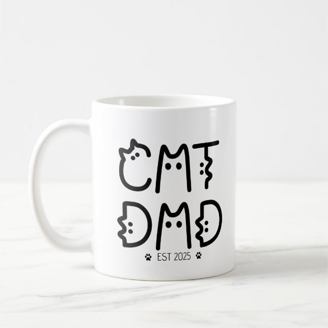 Caneca De Café Ano Personalizado do Pai Cat (Esquerda)