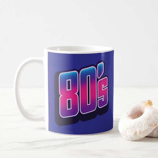 Caneca De Café anos 80 Neon (Com Donut)