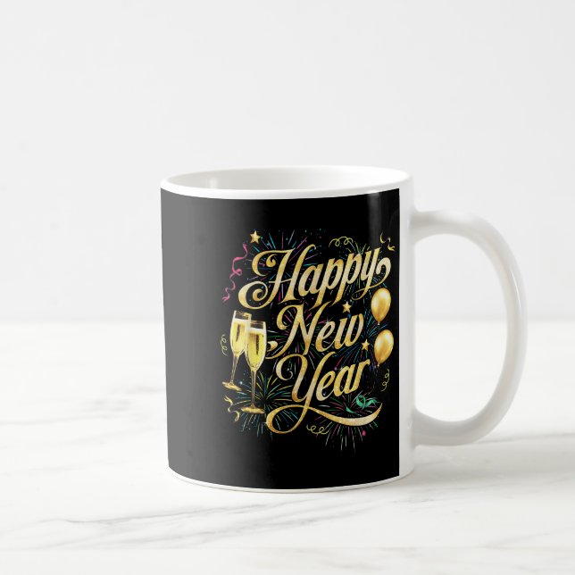 Caneca De Café Anos novos Feliz ano novo 2026 Confetti Fireworks  (Direita)