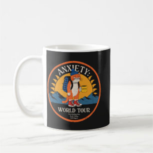 Caneca De Café Ansiedade World Tour Arte Retro Gato Aventureiro V