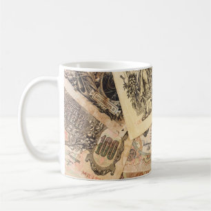 Caneca De Café Antecedentes de várias notas de colheita da Rússia