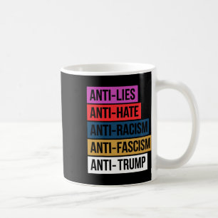 Caneca De Café Anti-Ódio Mentira Racismo Fascismo Resiste Trump P