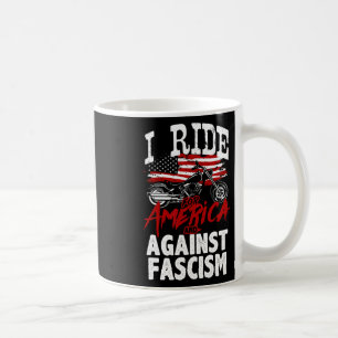 Caneca De Café Anti-Trump Biker Resiste Contra Protesto Fascismo