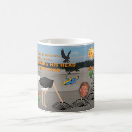 Caneca De Café Anti Trump / Escavando sua cabeça na areia,