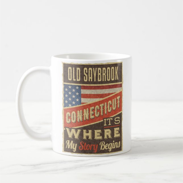Caneca De Café Antiga Saybrook Connecticut (Esquerda)