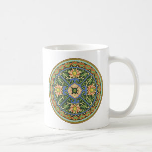 Caneca De Café Antigo Padrão Chinês de Cloisonné: Jade Verde